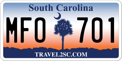SC license plate MFO701