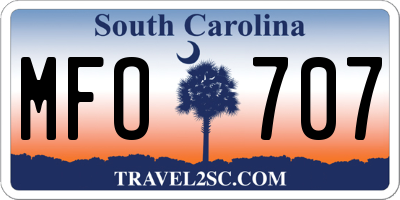 SC license plate MFO707