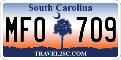 SC license plate MFO709