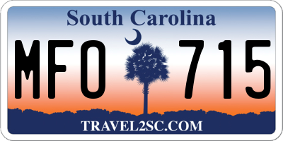 SC license plate MFO715