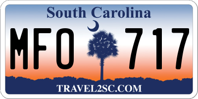 SC license plate MFO717