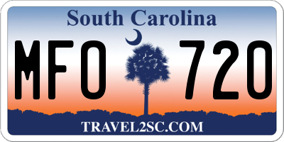 SC license plate MFO720