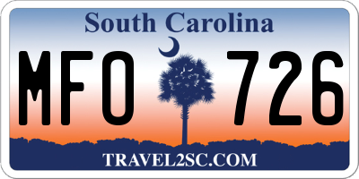 SC license plate MFO726