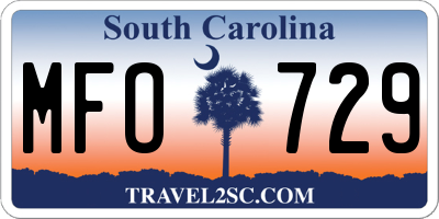 SC license plate MFO729