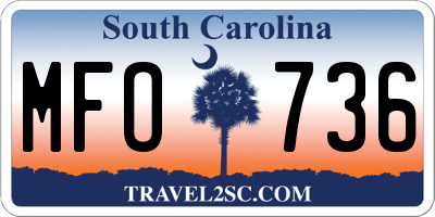 SC license plate MFO736