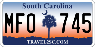 SC license plate MFO745