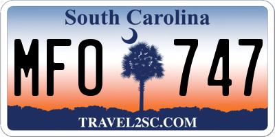 SC license plate MFO747