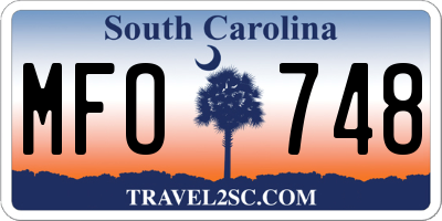 SC license plate MFO748