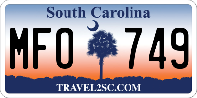 SC license plate MFO749