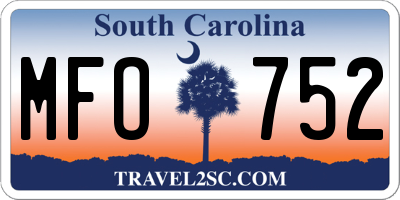 SC license plate MFO752