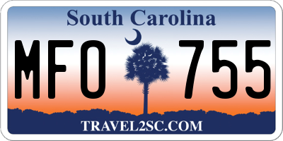 SC license plate MFO755