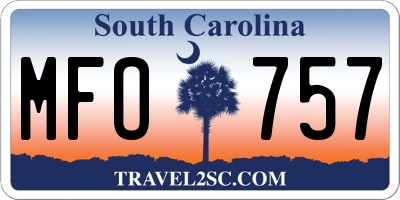 SC license plate MFO757