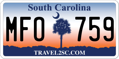 SC license plate MFO759