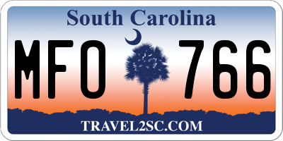 SC license plate MFO766