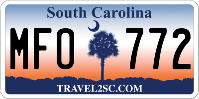 SC license plate MFO772