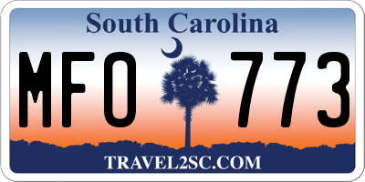 SC license plate MFO773