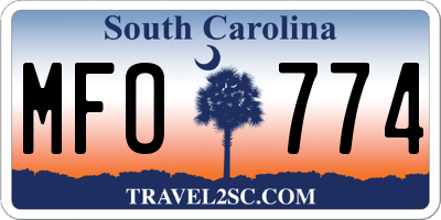 SC license plate MFO774