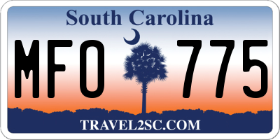 SC license plate MFO775