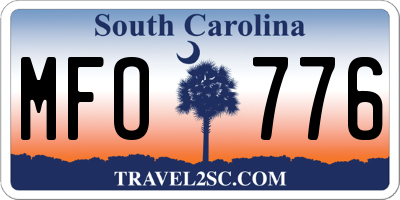 SC license plate MFO776