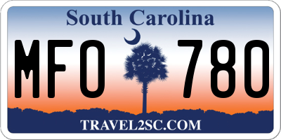 SC license plate MFO780