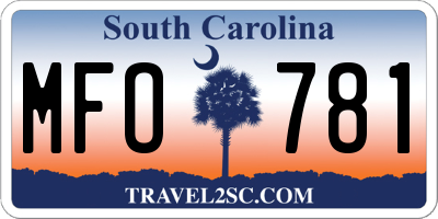 SC license plate MFO781