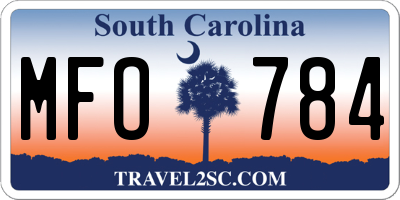 SC license plate MFO784