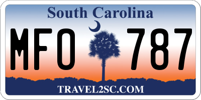 SC license plate MFO787
