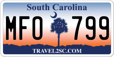 SC license plate MFO799