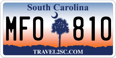 SC license plate MFO810