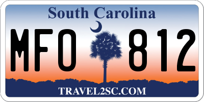 SC license plate MFO812