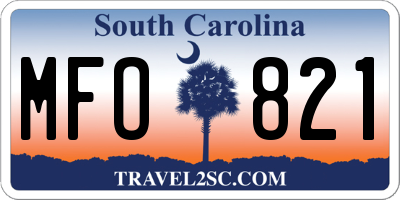 SC license plate MFO821