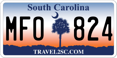 SC license plate MFO824