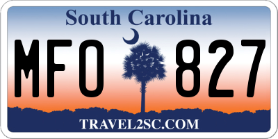 SC license plate MFO827