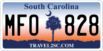 SC license plate MFO828
