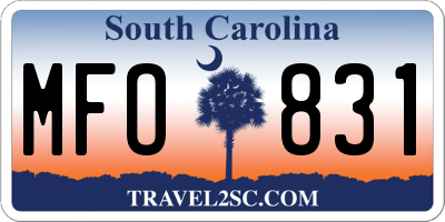 SC license plate MFO831