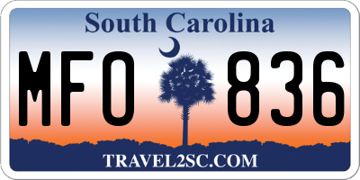 SC license plate MFO836