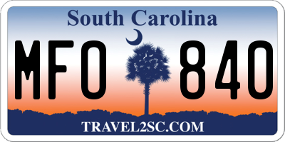 SC license plate MFO840