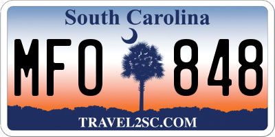 SC license plate MFO848