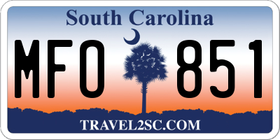 SC license plate MFO851