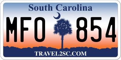 SC license plate MFO854