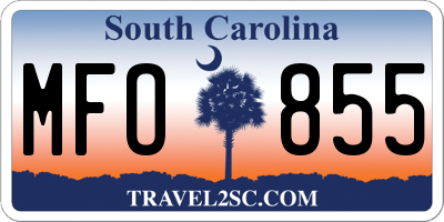 SC license plate MFO855
