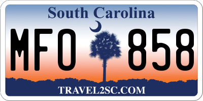 SC license plate MFO858