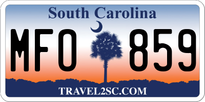SC license plate MFO859