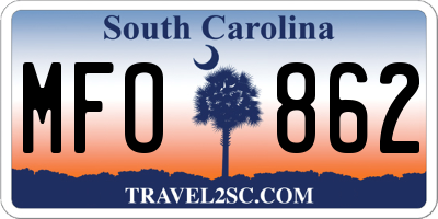 SC license plate MFO862