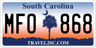 SC license plate MFO868