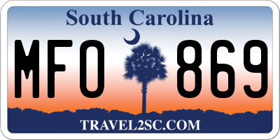 SC license plate MFO869