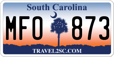SC license plate MFO873