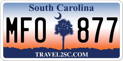 SC license plate MFO877
