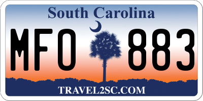 SC license plate MFO883