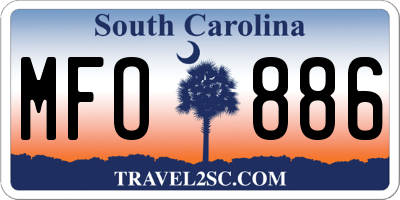 SC license plate MFO886